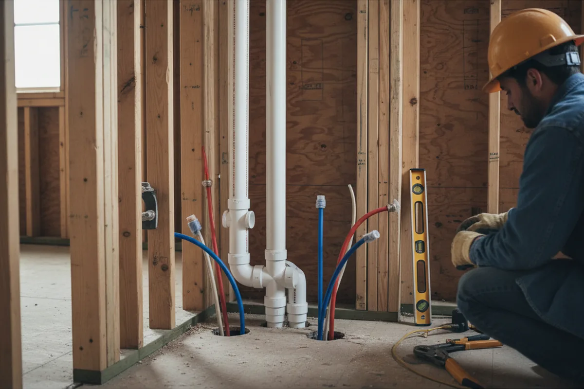 Drain and supply rough-in during Leak Detection in Gulf Breeze